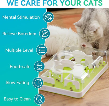ALL FOR PAWS Interactive Cat Puzzle Feeder & Slow Feed Toy – Mental Stimulation - Image 7