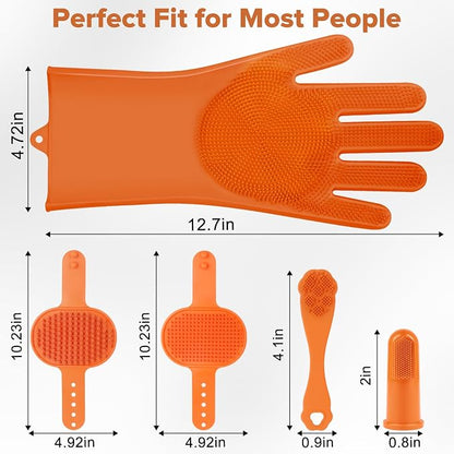 6PCS Pet Grooming Kit for Dogs, Cats and Horses | Dog Washing/Bath Gloves | Dog - Image 7