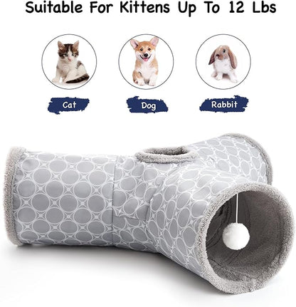 Tempcore Pet Cat Tunnel Tube Cat Toys 3 Way Collapsible, Cat Tunnels - Image 6