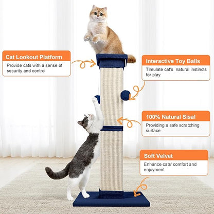 Cat Scratching Post 33 Inch Nature Sisal Scratch Post - Image 4