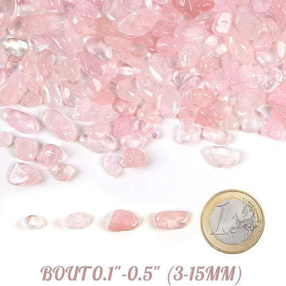 JOHOUSE Rose Quartz Crystals, 1lb Pink Crushed Rose Quartz Chips Bulk Tumbled - Image 2