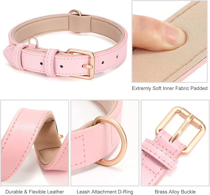 WHIPPY Airtag Leather Dog Collar GPS Tracker Air Tag Puppy Collar Adjustable - Image 4