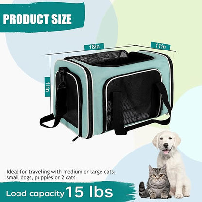 Cat, Dog Carrier for Small Medium Pet Carriers Up to15Lbs, Cats Carrier Soft- - Image 2