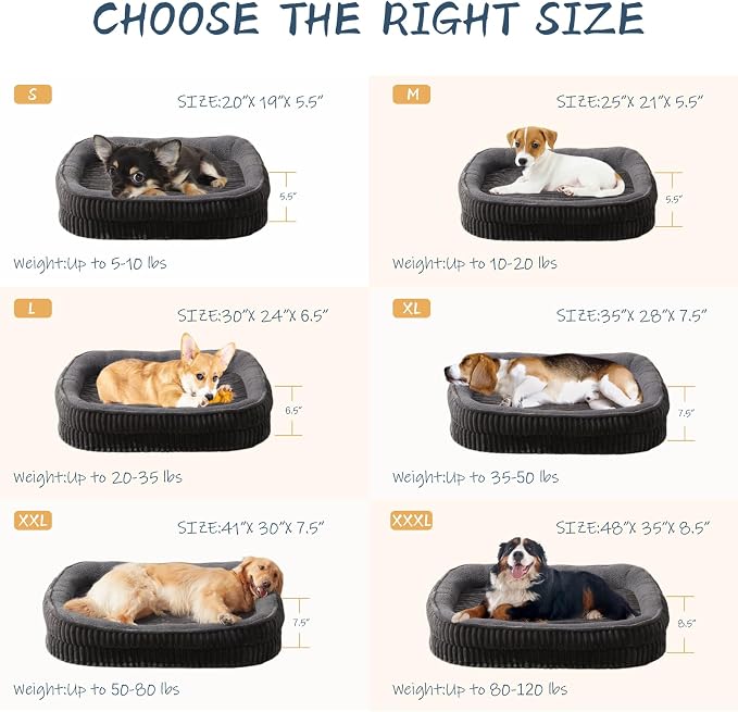 Orthopedic Dog Bed for Medium, Large Dogs Breeds, High Density Egg Crate Foam - Image 5