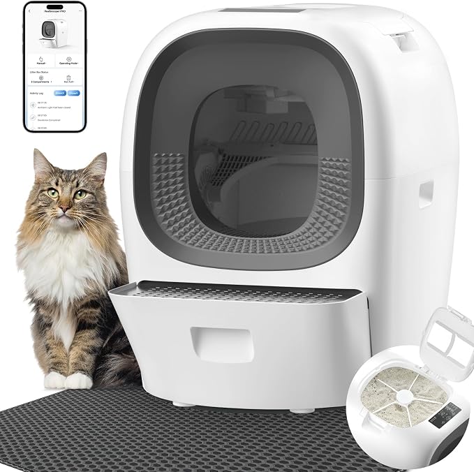 Self Cleaning Litter Box Auto Refill, Automatic Robot Litter Box by LALAHOME