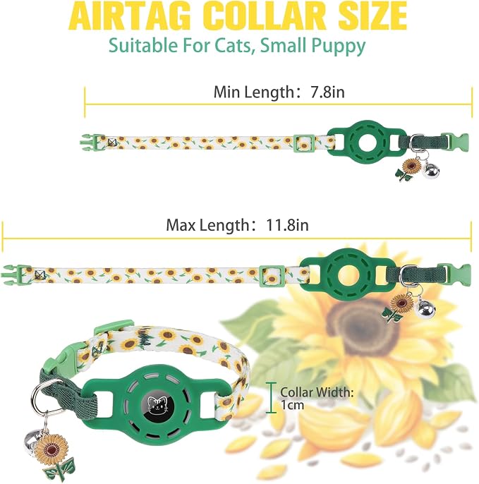 BINGPET AirTag Cat Collar with Bells, Upgraded Safety Elastic Cat Collar with - Image 5