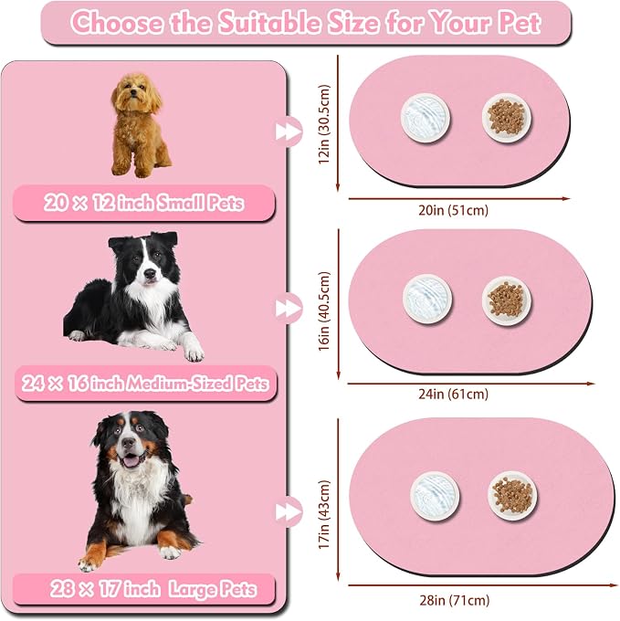 Dog Feeding Mat 24''x16'', Absorbent Pet Food Mat, No Stains Quick Dry Pet - Image 4