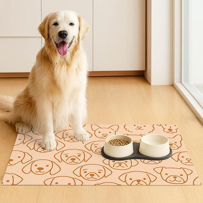 Pet Feeding Mat with Colorful Polka Dot Pattern Design 24" x 16" Dachshund - Image 3