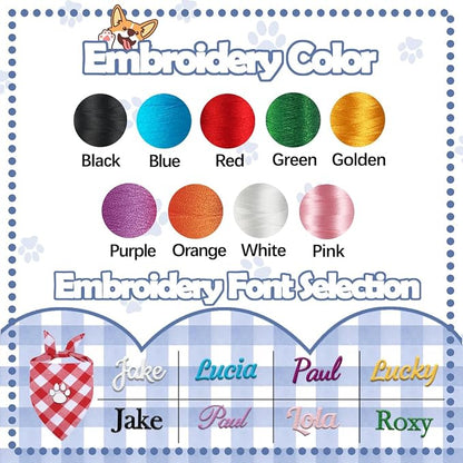 Personalized Dog Bandana Embroidered Name Custom Neckwear Dog Scarf Triangle - Image 3