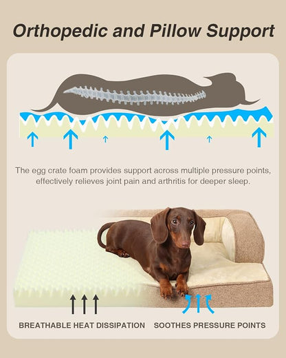 KSIIA Washable Dog Bed Medium Size Senior Dog, Orthopedic Warm Soft Pets Sofa - Image 2
