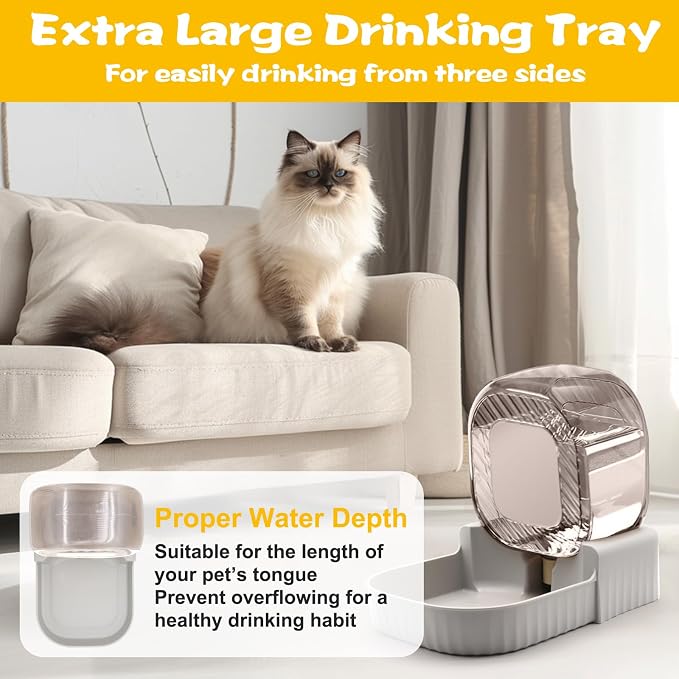 Gravity Water Bowl for Cats, 3L Automatic Pet Water Dispenser, Large Gravity - Image 4