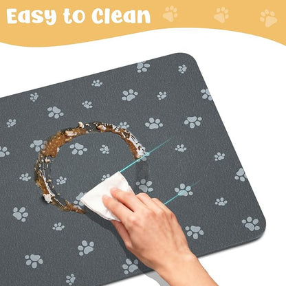 Dog Food Mat, Diatom Ooze Cat Water Mats Non Slip - Image 2