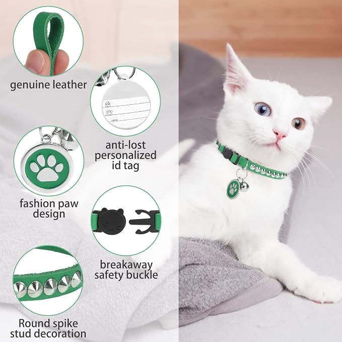 Leather Personalized Breakaway Cat Collar - Image 4