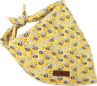 Lionet Paws Spring Summer Bee Dog Bandana Washable Cotton Handkerchief Scarf - Image 4