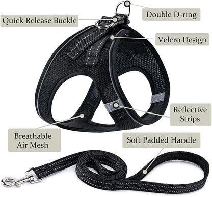 Dog Harness with Leash Set, No Pull Adjustable Reflective Step-in Puppy Pet - Image 2