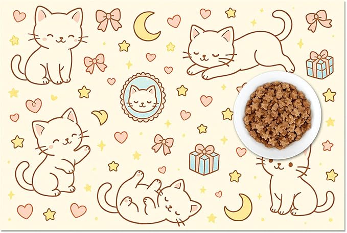 Cute Sweet Cat Food Mat for Dog Food Mat Food and Water Bowl Pet Feeding Bowl - Image 8