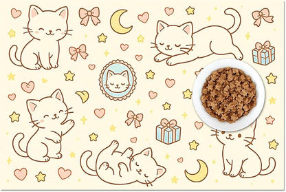 Cute Sweet Cat Food Mat for Dog Food Mat Food and Water Bowl Pet Feeding Bowl - Image 8