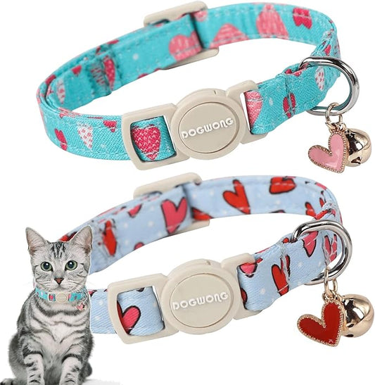 Cat Collar, 2 Pack Cat Collars Breakaway by DOGWONG