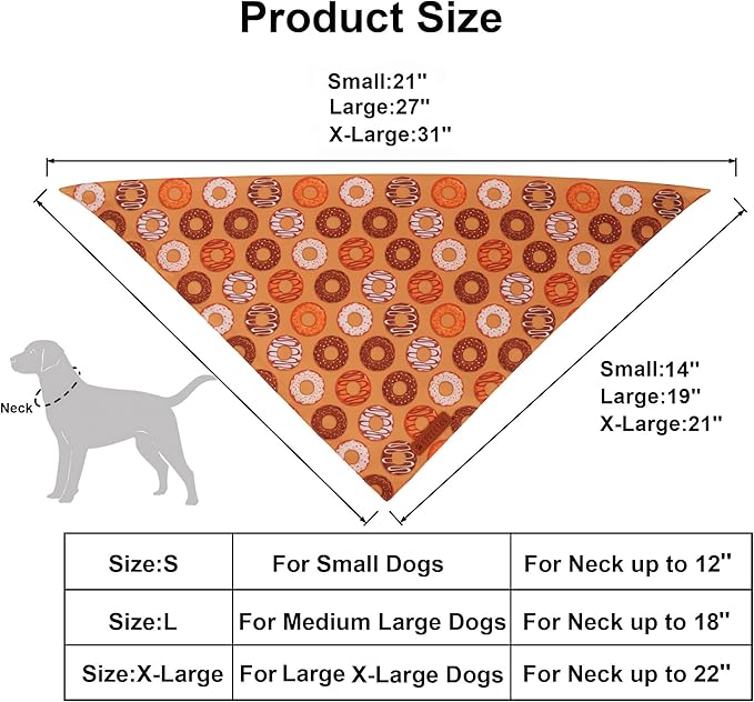 ADOGGYGO Dog Bandanas Boy Girl, Reversible Football Donuts Pet Scarf, Premium - Image 4