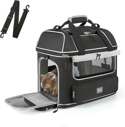 Expandable Cat Dog Carrier: NOBLE DUCK Soft-Sided Pet Carrier Airline Approved by NOBLE+DUCK