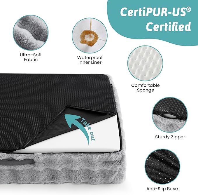 Orthopedic Dog Bed for Large Size Dog, Soft and Warm Faux Fur Extra Large Sofa - Image 4