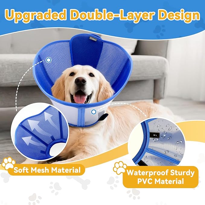 Upgraded Dog Cone Collar for Large Medium Dogs, Soft Dog Cone - Image 2