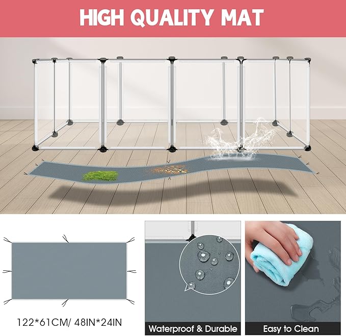 20 Panels Small Animals Playpen, Portable Plastic Enclosure Cage - Image 5