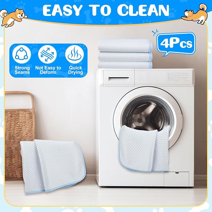 Chunful 4 Pack Pet Cooling Mat 26 x 20 Inches Cooling Pads - Image 5
