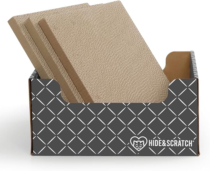 Hide & Scratch Cardboard Cat Scratcher Box & Bed by HideScratch