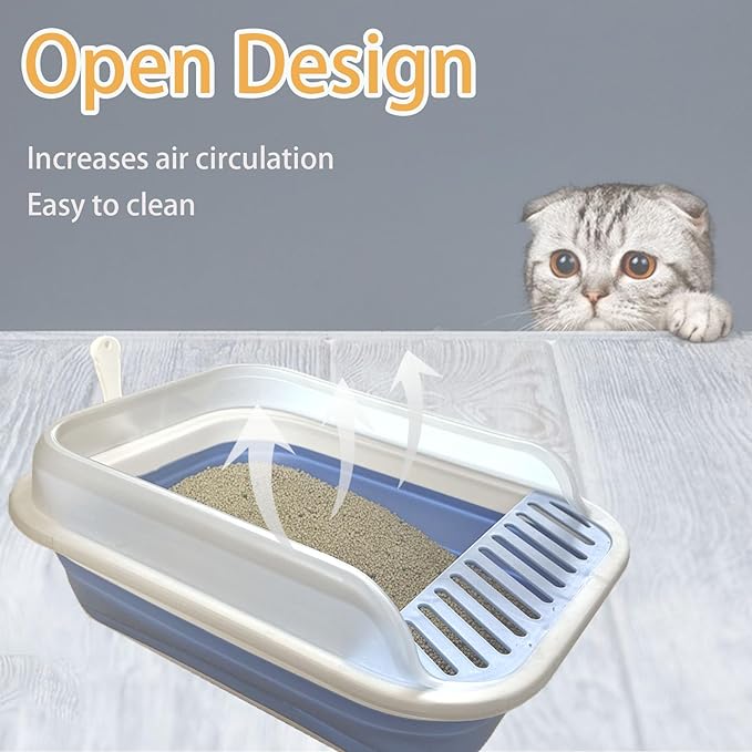 Collapsible Kitten Litter Box, Open Small Cat Litter Box - Image 6