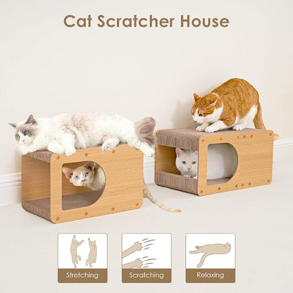 EHEYCIGA Cardboard Cat Scratcher House, 20-Inch Corrugated Cat Scratcher - Image 8