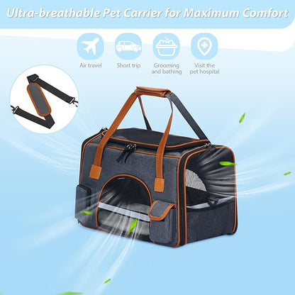 Pesen 18x11x11 Inches Cat Carrier– Fits Pets Up to 16 lbs, Anti-Collapse Design - Image 2