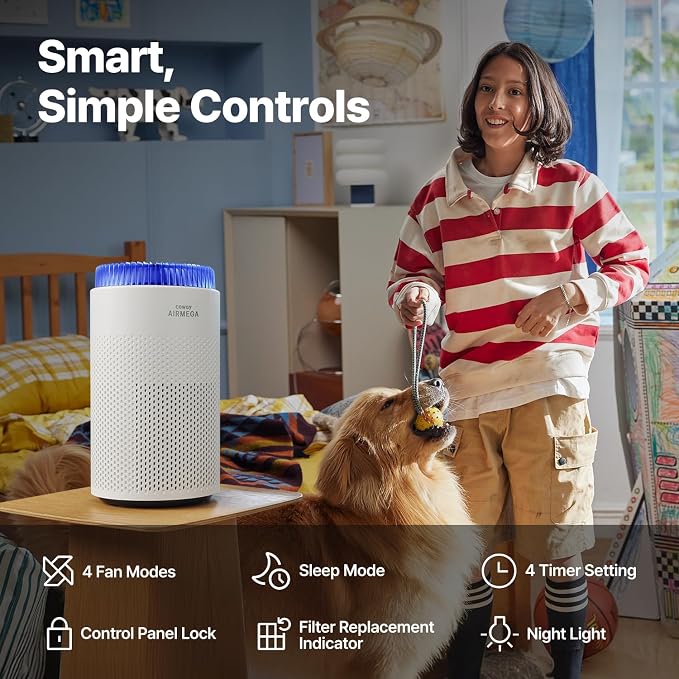 COWAY Air Purifiers for Bedroom Home up to 450 ft², Particulate Filter for Smoke - Image 7