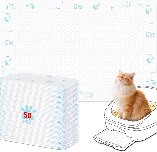 Cat Pads 50 ct Super Absorbent Pet Pee Pads Compatible by DOQVTIZAY