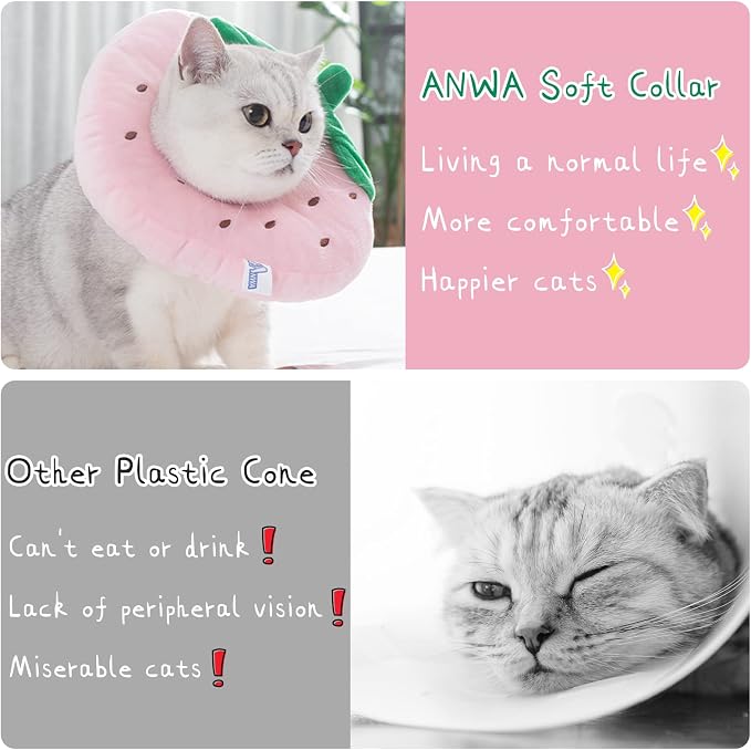 ANWA Adjustable Cat Cone Collar Soft, Cute Cat Donut Collar After Surgery - Image 6