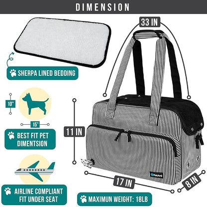 PetAmi Small Dog Purse Carrier, Soft-Sided Pet Carrier Bag - Image 2