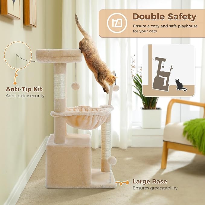 PEQULTI 4-in-1 Cat Tree, Scratching Post - Image 7