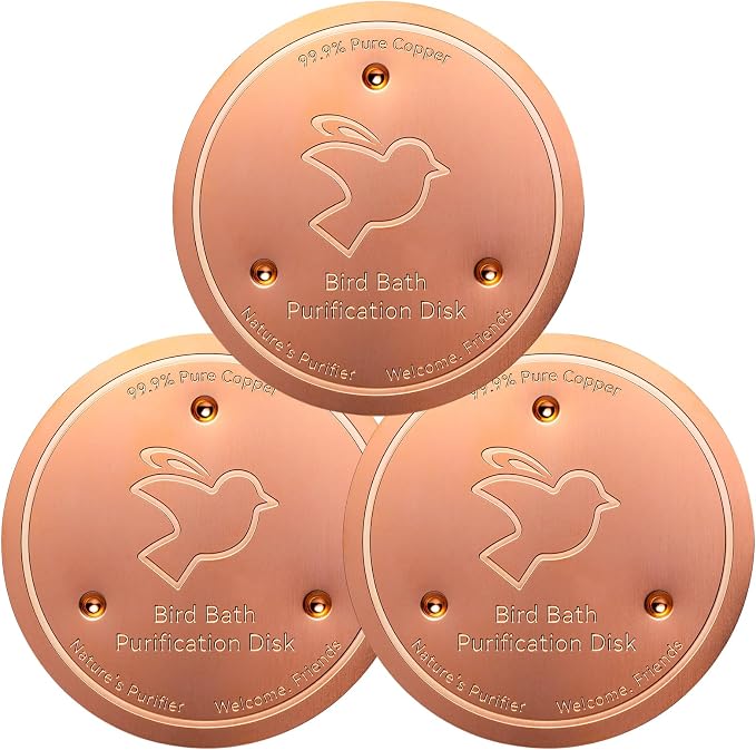 Mellbree 3-Pack Bird Bath Copper Disk, 0.6mm Reinforced 99.99% Pure Copper by Mellbree
