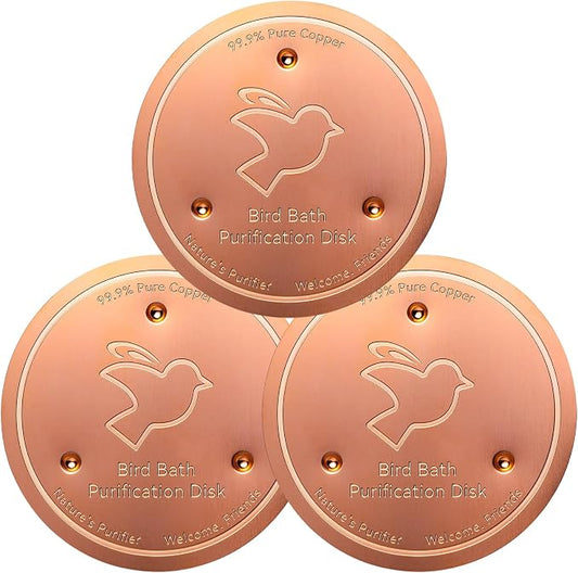 Mellbree 3-Pack Bird Bath Copper Disk, 0.6mm Reinforced 99.99% Pure Copper by Mellbree