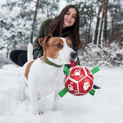 QDAN Small Christmas Dog Toys, Soccer Ball - Image 3