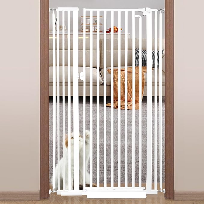 71“ Extra Tall Cat Gate for Doorway: 33.4-37.4” Wide Pet Gate, Auto Close/One by Mudanku
