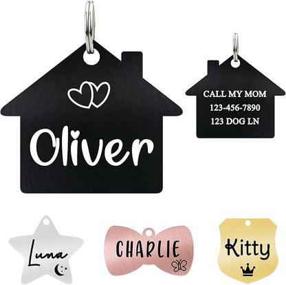 Ultra Joys Cat ID Tag Personalized Pet Tags, Durable Stainless Steel Small Pet by UltraJoys