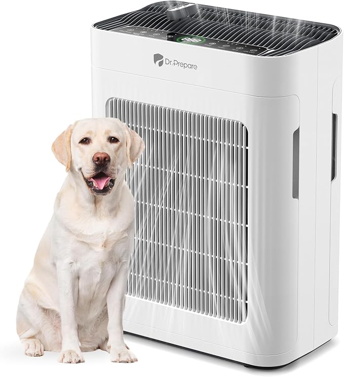 Air Purifier for Home Large Room up to 3000 ft², Dr.Prepare HEPA Double-Sided by DRPREPARE