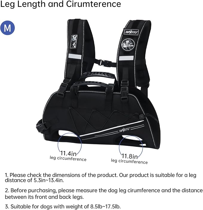 Dog Lift Harness for Small Dogs, Dog Backpack Carrier, Adjustable Padded - Image 5