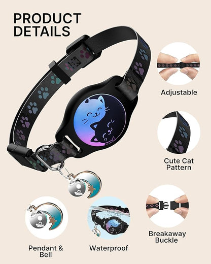 Cat Collar with Airtag Holder, 2 Pack Waterproof Breakaway Kitten Collar - Image 3