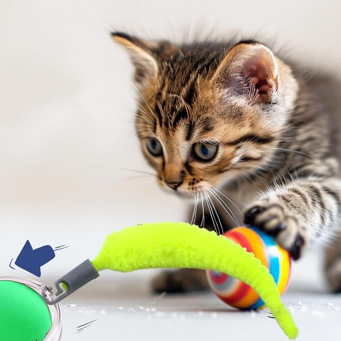 BOXOB 5 Pcs Cat Ball Toy Replacement Tails, Interactive Cat Toy Tail - Image 6