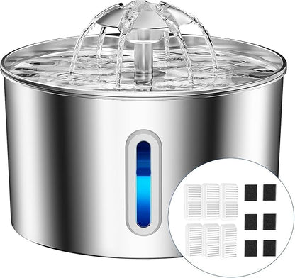 Cat Water Fountain Stainless Steel - 74oz/2.2L Corded Pet Water Dispenser by CatWaterFountain