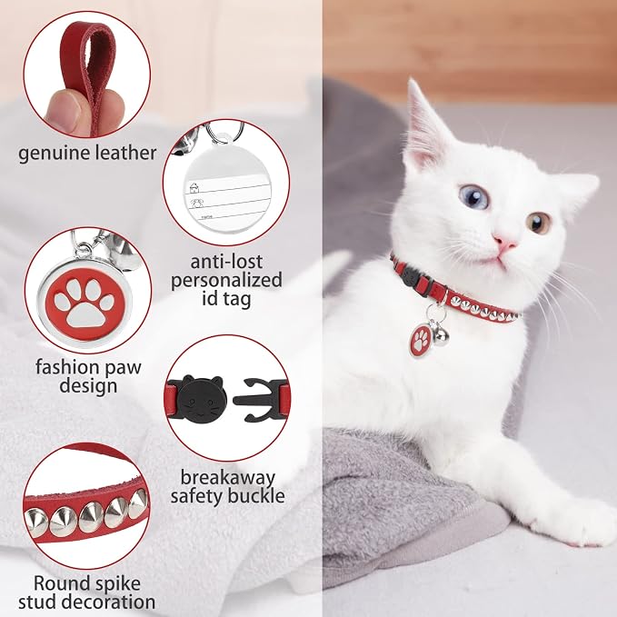 Leather Personalized Breakaway Cat Collar - Image 4