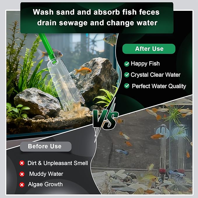 boxtech Fish Tank Water Change, Vacuum Siphon Water Changer Pump Sand Cleaner - Image 3