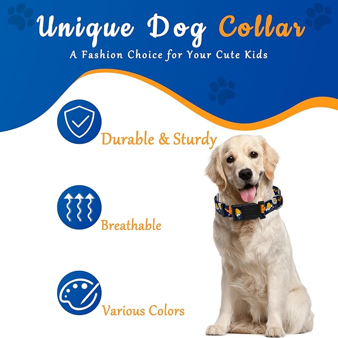 Dog Collar with Butterflies Print, Daisy Boys Girls Puppy Collar - Image 5